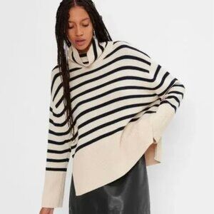 New without Tags! GAP Striped Oversized Split Hem Turtleneck Sweater XL Tall